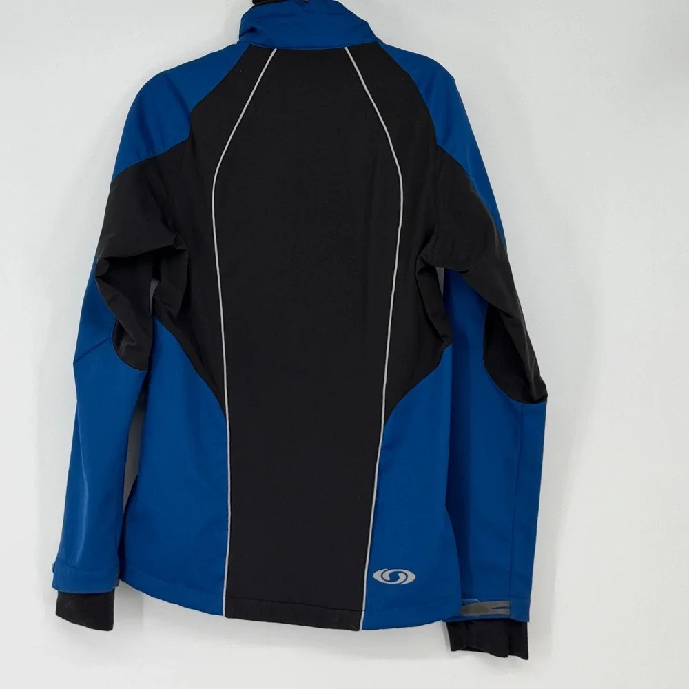 Salomon Womens Blue Black Softshell Full Zip Hiking Jacket‎ Small S/P